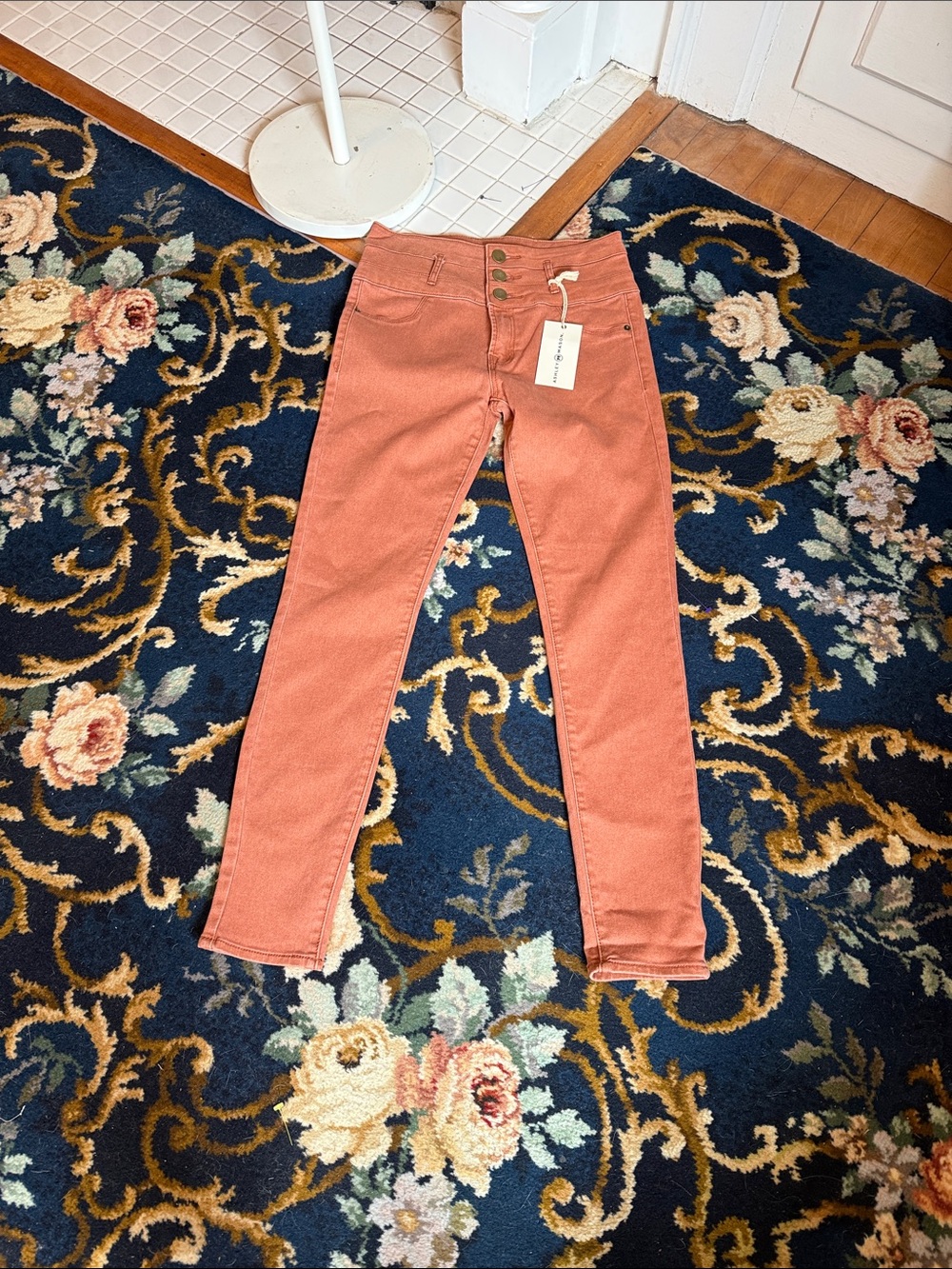 Ashley Mason High-Rise Skinny Jeans in Terracotta- NWT